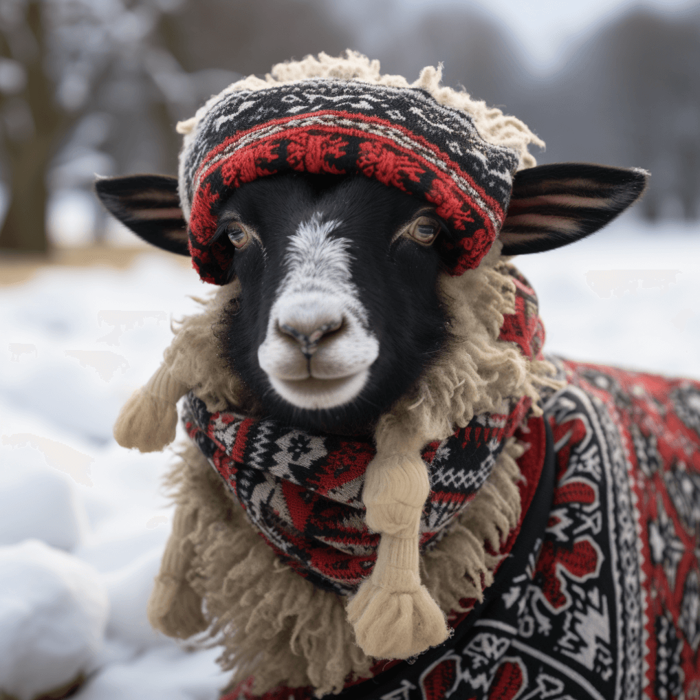 Farm animal in holiday sweater - Forget Me Not Farm